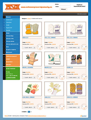 Ochranné pracovní pomůcky (e-shop)