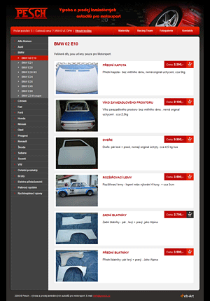 Pesch - prodej autodílů pro motosport (e-shop)