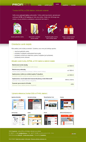 Profi CSS - tvorba XHTML a CSS šablon