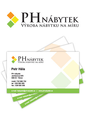 Vizitky a logo pro PH Nábytek